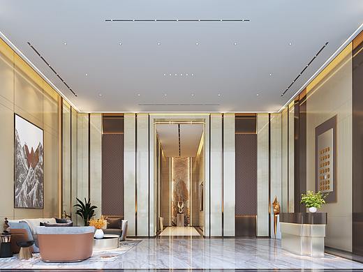 玖壹设计-御景鸿庭电梯大堂
