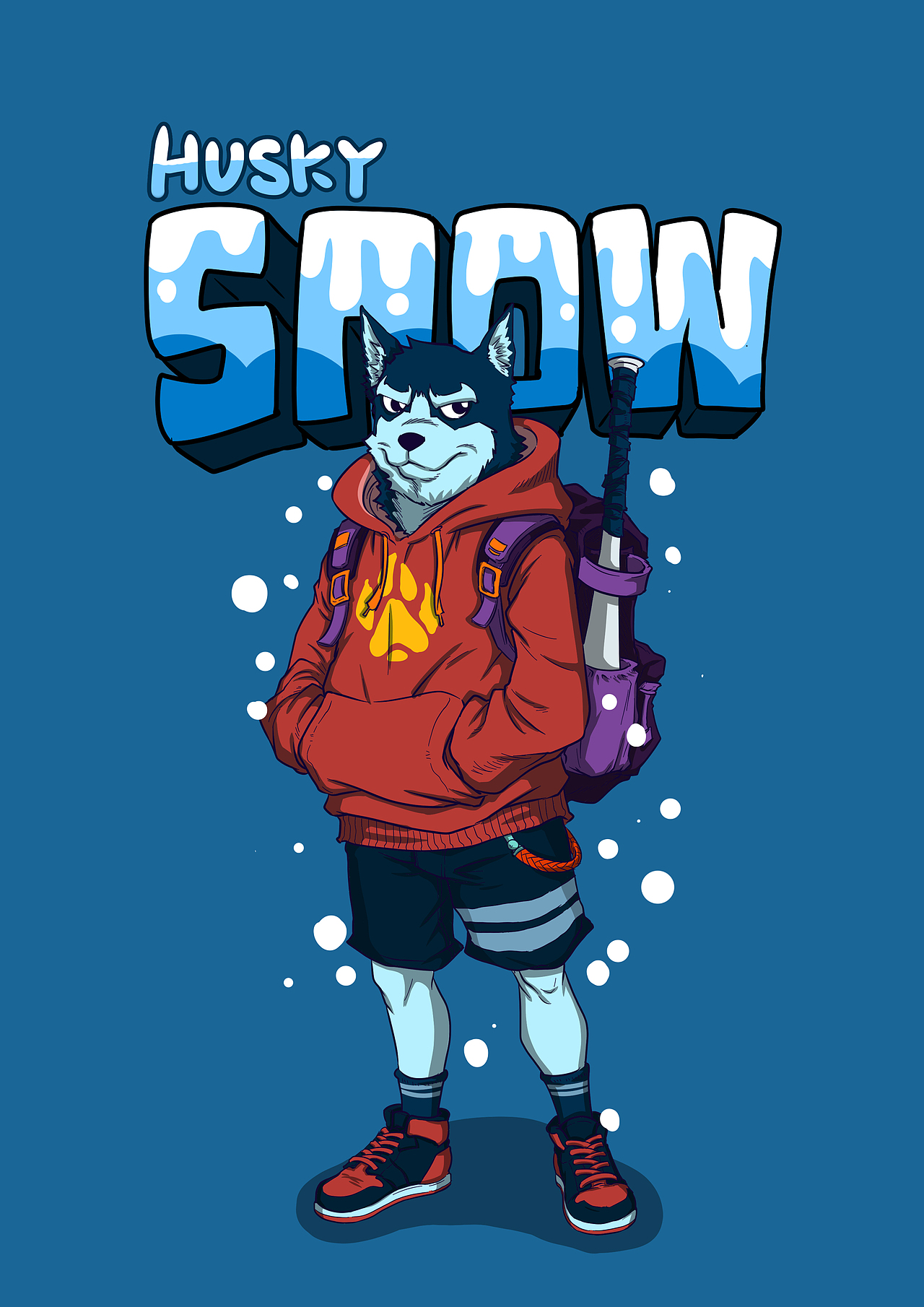 傻逼哈士奇,据说是叫SNOW,但平时都叫他傻逼,拆迁办的。