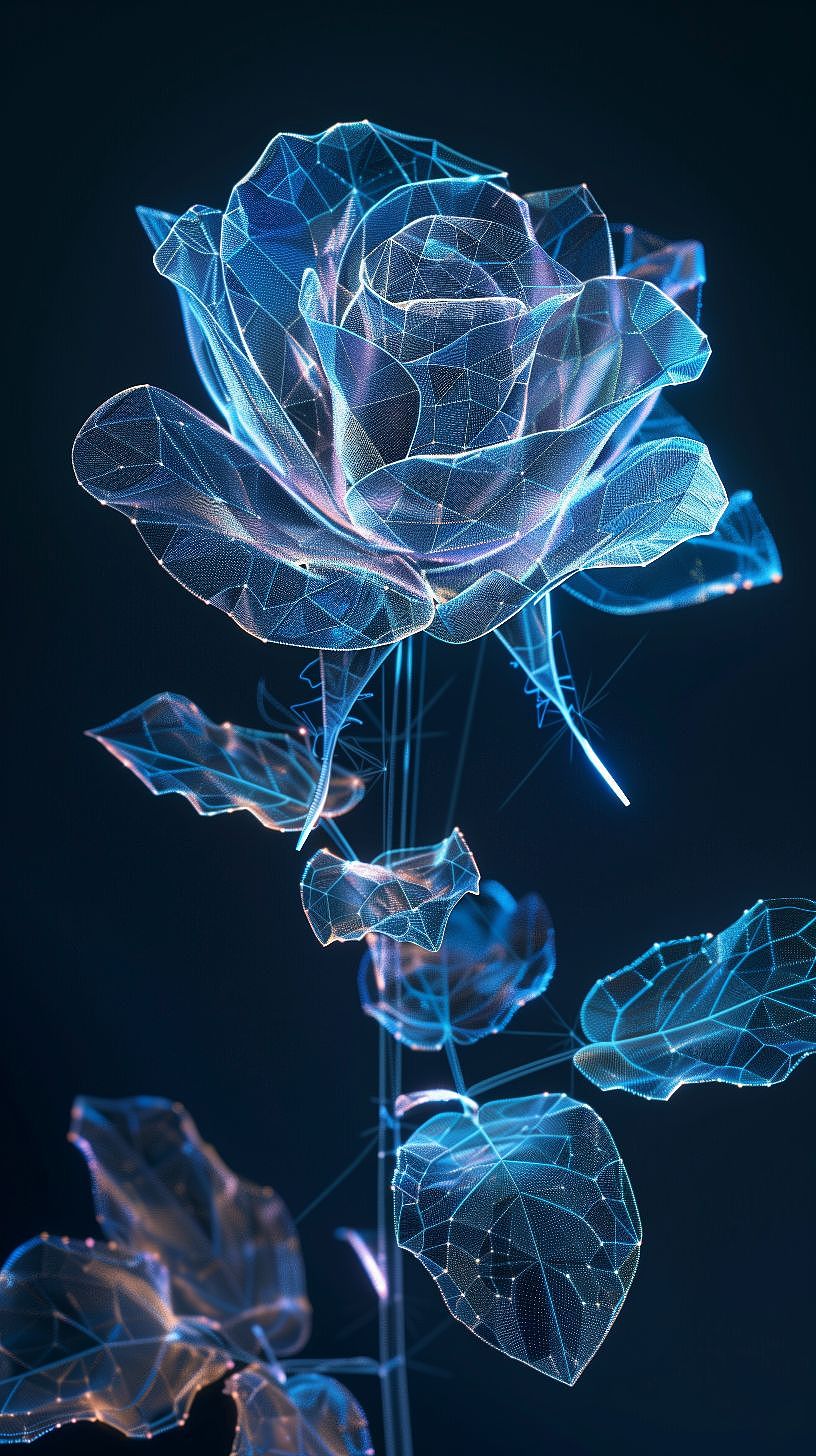 Midjourney生成科技玫瑰壁纸（图ZMzY3MzQxNzcy） - 商业插画 - 站酷设计师淼淼6原创素材 - 站酷ZCOOL