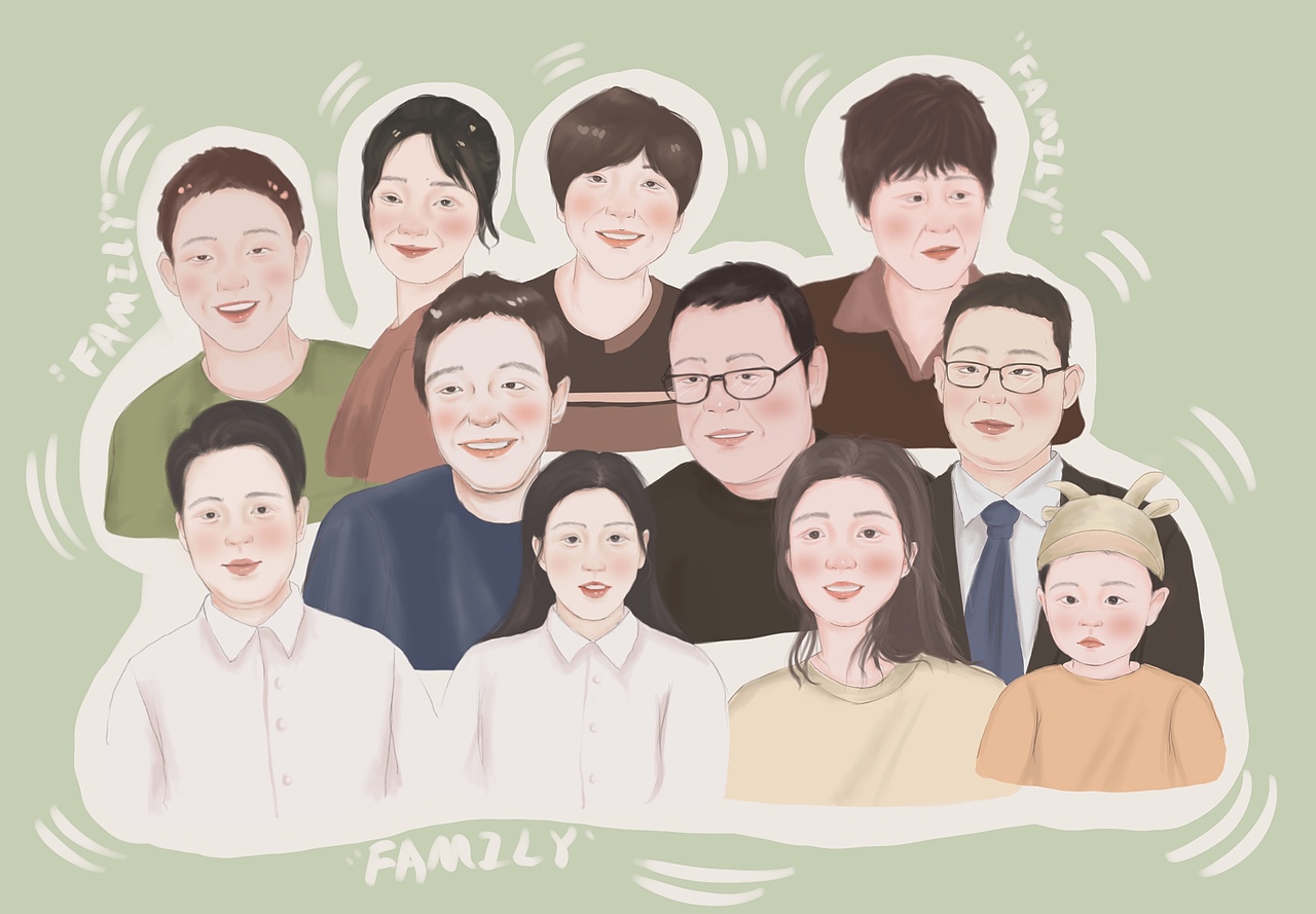 全家福插画/procreate绘画