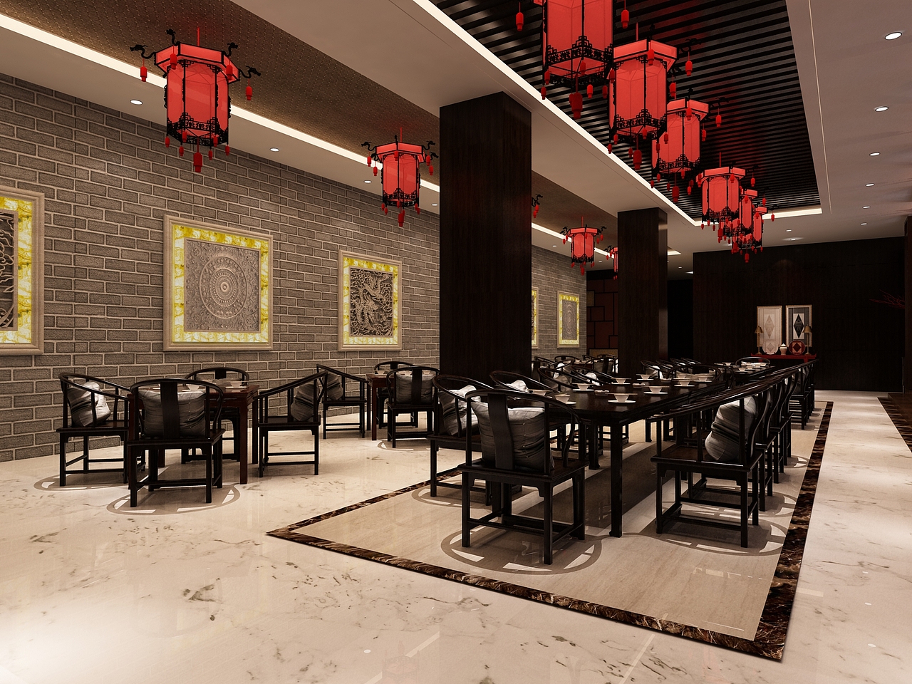 大型中式餐厅设计（图ZNDk5NDY1OTI=） - 家装设计 - 站酷设计师张璞原创素材 - 站酷ZCOOL