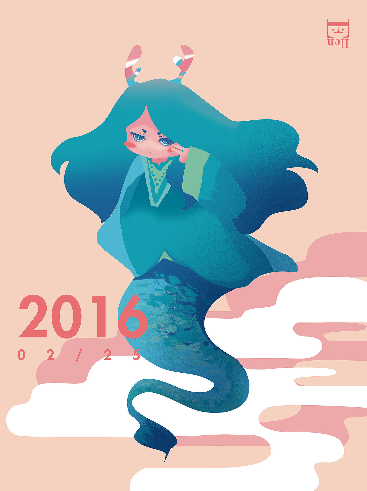 家里有人属龙哒,涂个小龙女.