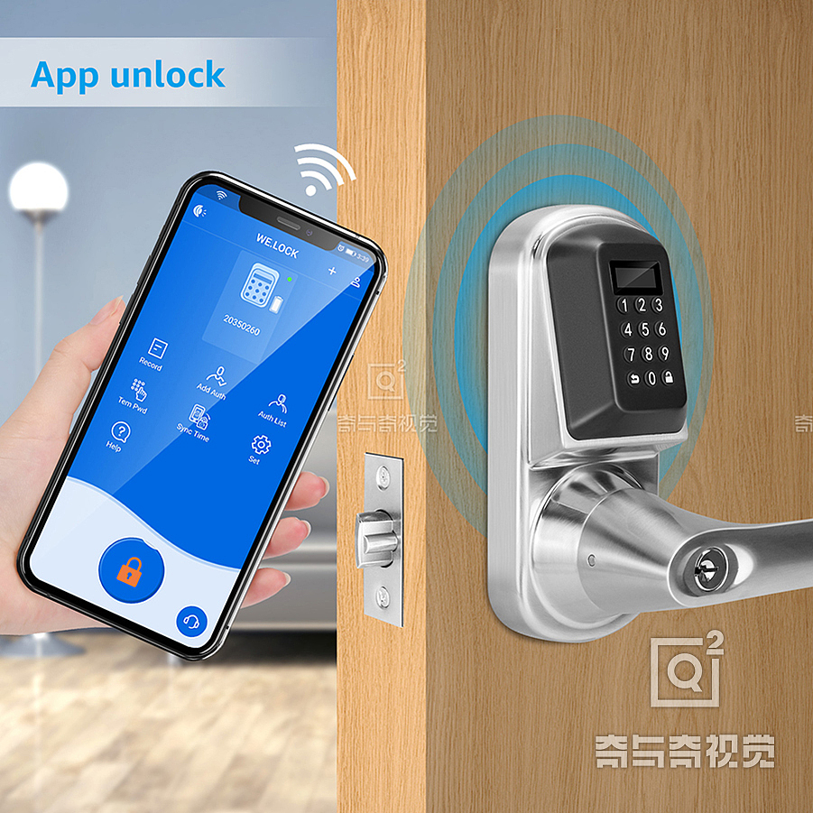 亚马逊电子蓝牙锁 建模渲染设计