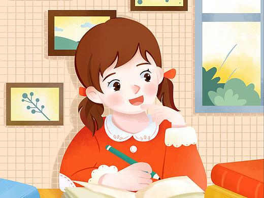 网校学习讲座儿童插画
