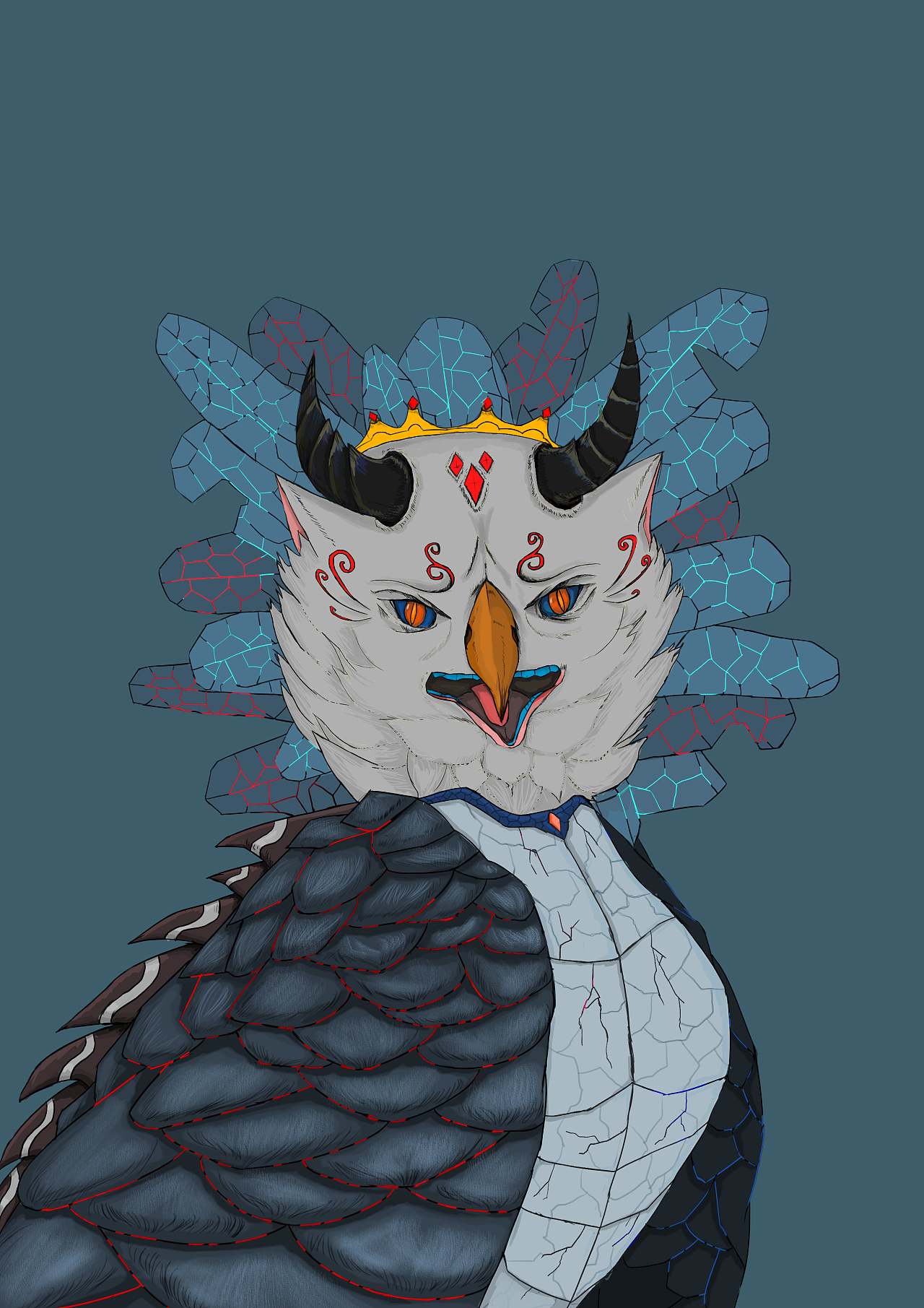 板绘魔王角雕|插画|创作习作|辣椒红 - 原创作品 - 站酷 (zcool)