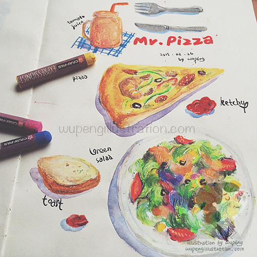 my sketchbook I with oil pastels(1)