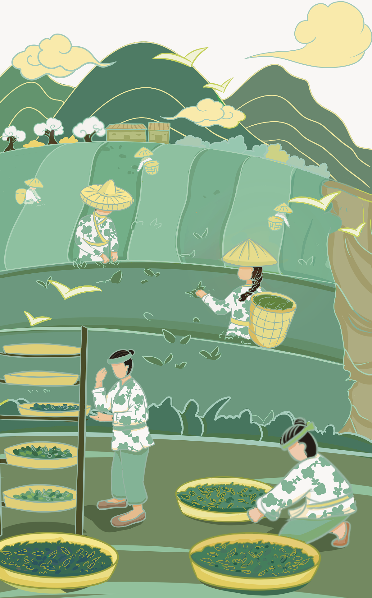 農(nóng)民生活長圖畫（圖ZMjc3NTE5ODA0） - 商業(yè)插畫 - 站酷設(shè)計師可樂醉了貓anda原創(chuàng)素材 - 站酷ZCOOL