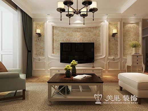 郑州公园道1号120平三室装修美式风格装修样板间设计