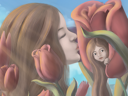 拇指姑娘/插画