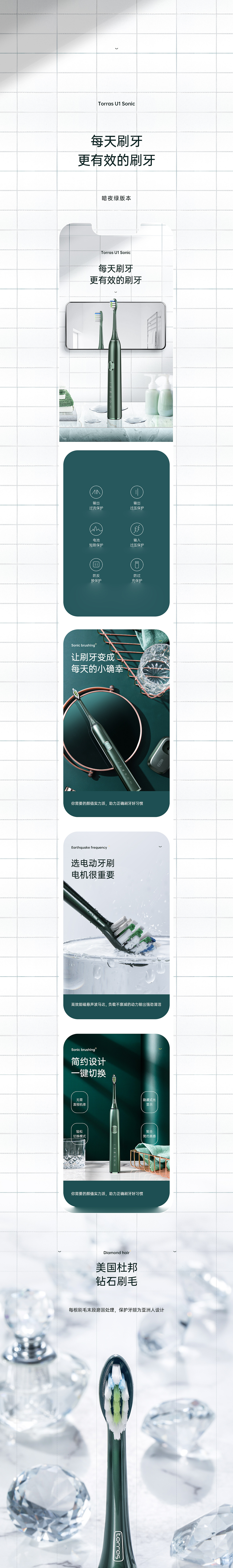 图拉斯U1声波电动牙刷全案新视觉作品分享（图ZMjEwNjAzODA4） - 电商 - 站酷设计师韩小波_Design原创素材 - 站酷ZCOOL