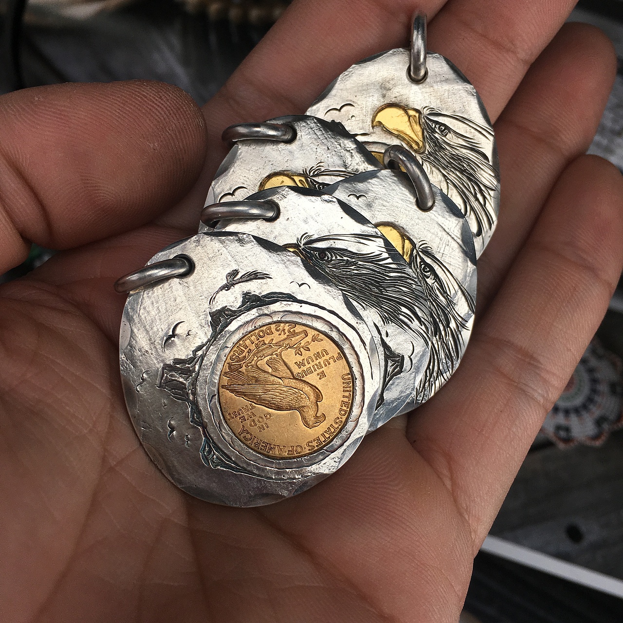 酋长币搭配金嘴鹰#山水画#