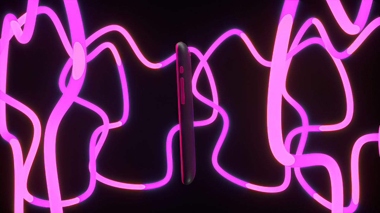 Neon Phone in Motion