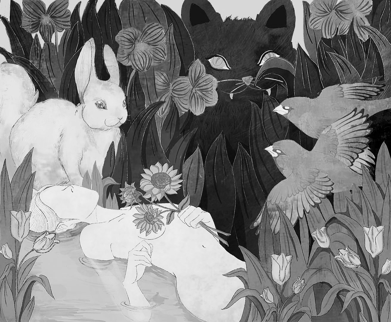 插画《无忧》（图ZMjkwMTI4Mjg0） - 艺术插画 - 站酷设计师是柒禾鸭原创素材 - 站酷ZCOOL