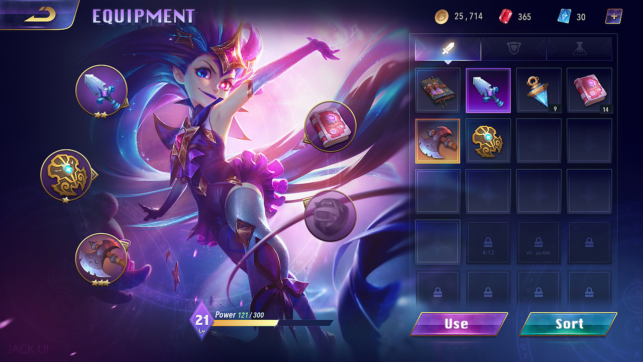 【jack游戏ui】二次元,欧美风游戏界面设计