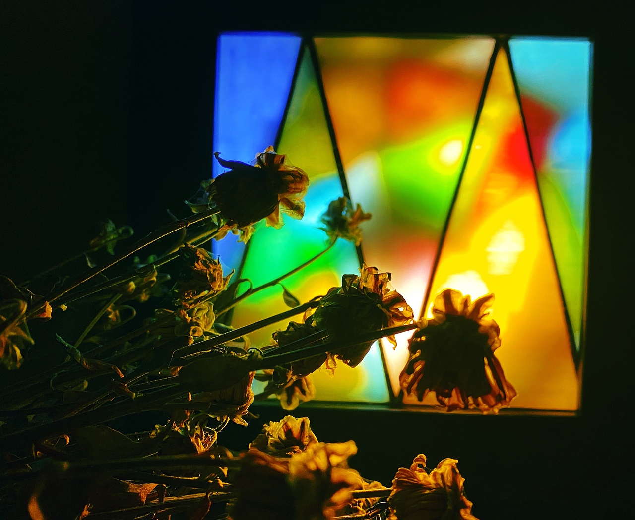 原创-玻璃镶嵌-手工双层小夜灯