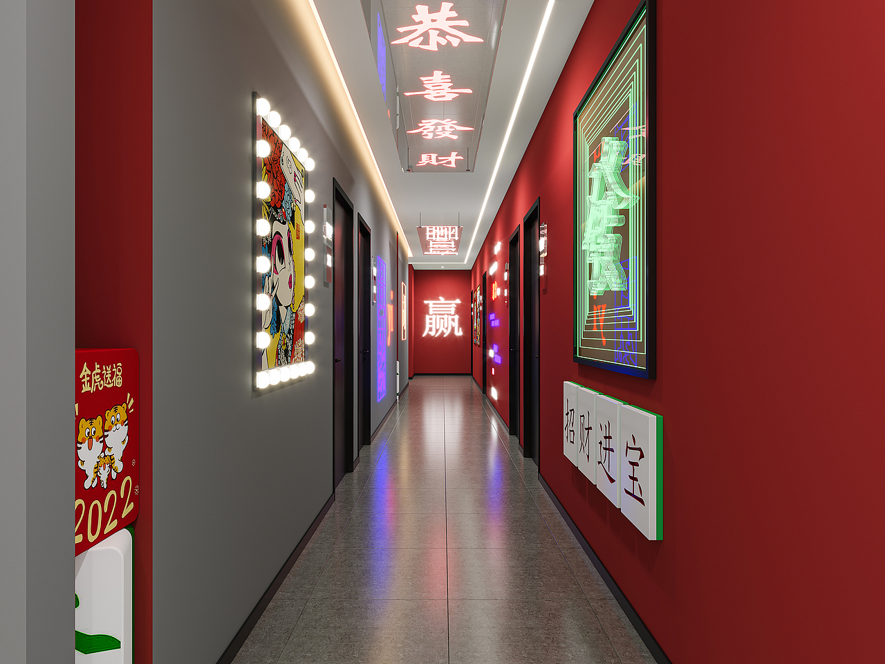 福建龙岩麻将馆设计【招财进宝主题麻将馆】（图ZMzQ4NTU2MTEy） - 商业空间设计 - 站酷设计师六器设计原创素材 - 站酷ZCOOL