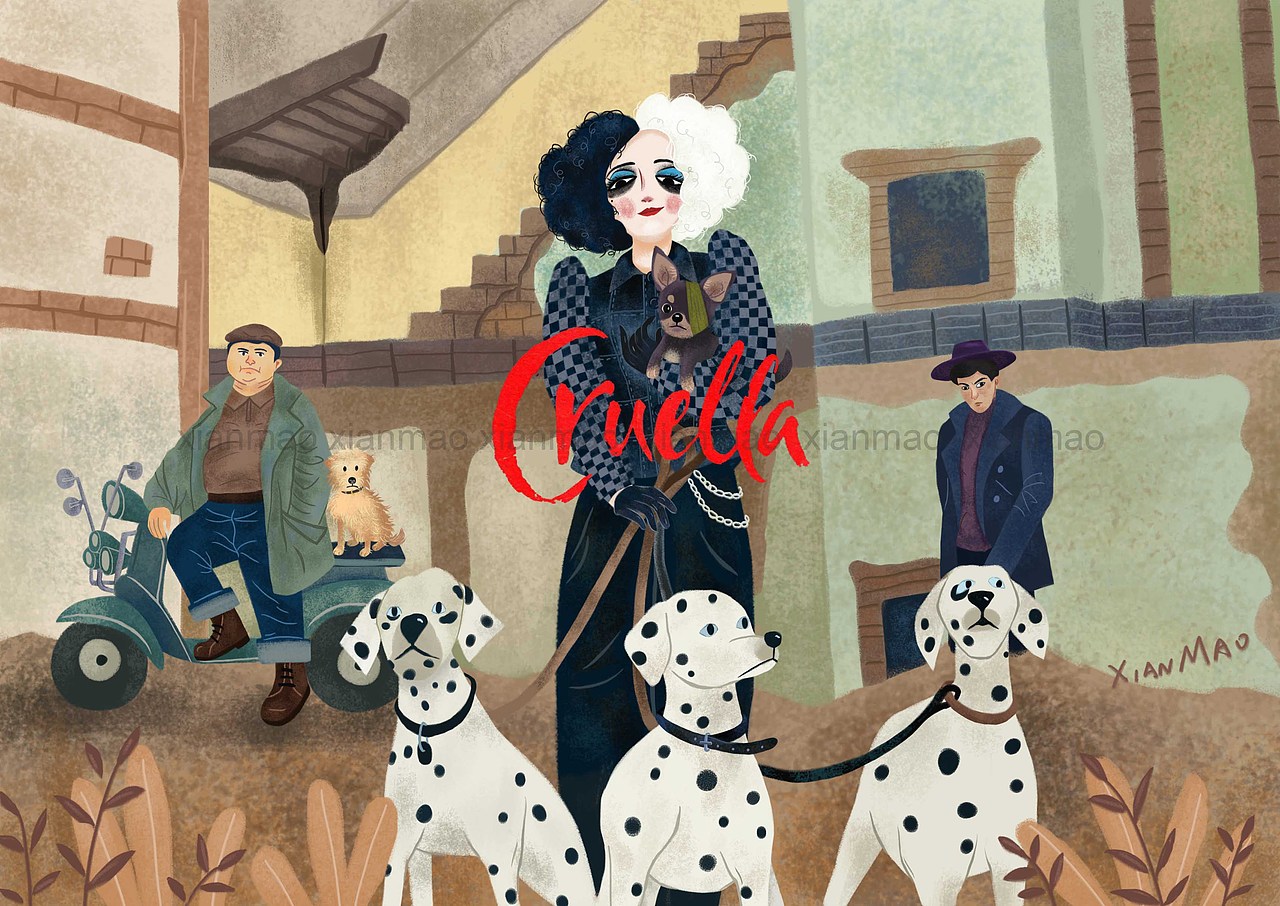 黑白魔女库伊拉（图ZMjYyMTUyNDg4） - 艺术插画 - 站酷设计师闲猫闲猫原创素材 - 站酷ZCOOL