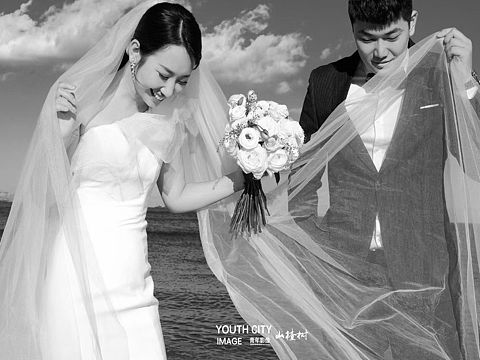 山楂树摄影 海边婚纱照