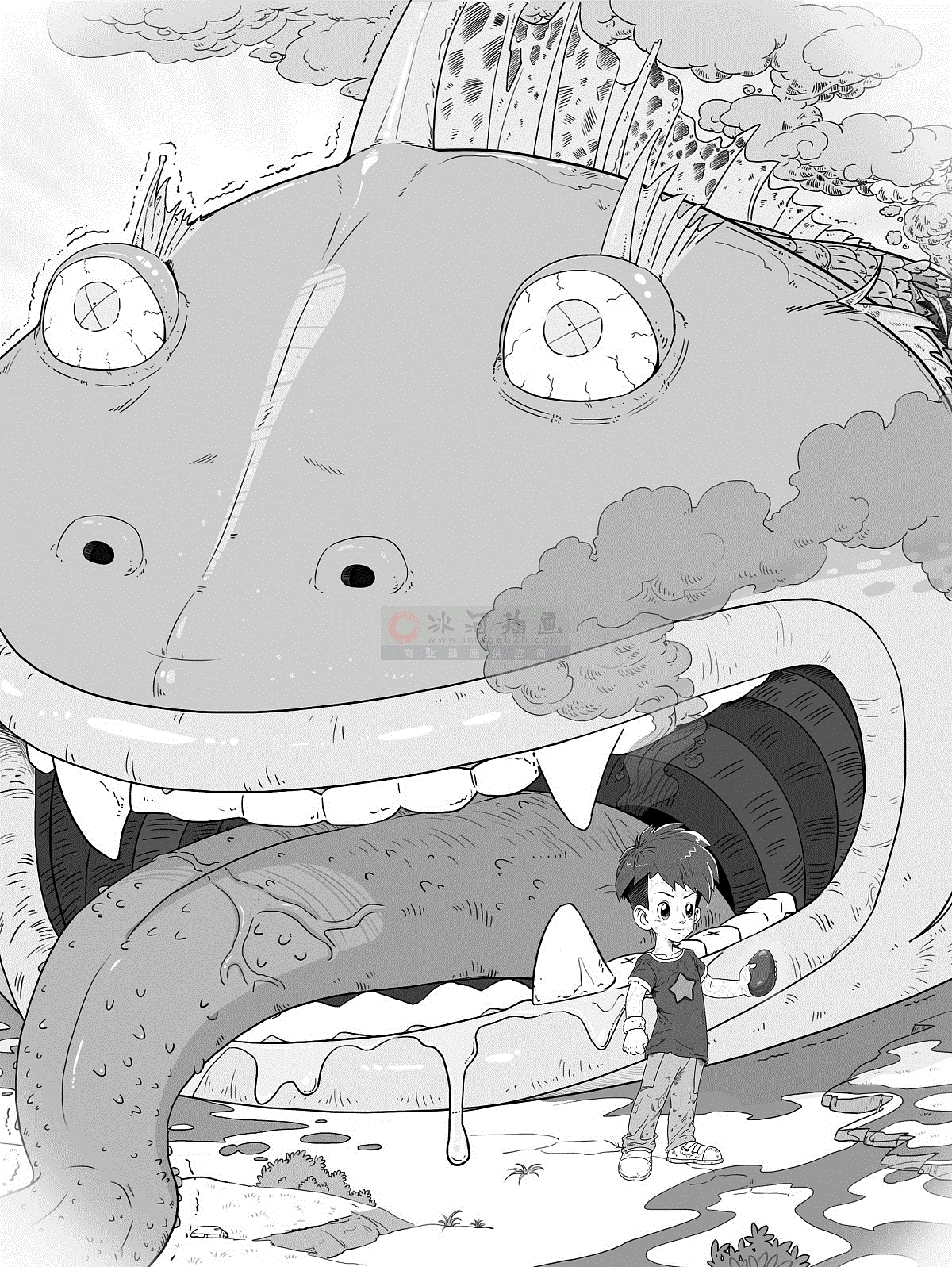 青少科幻魔幻小说内文黑白插图日漫风格（图ZMTY4MjYxMjQw） - 儿童插画 - 站酷设计师汉图文化公司原创素材 - 站酷ZCOOL