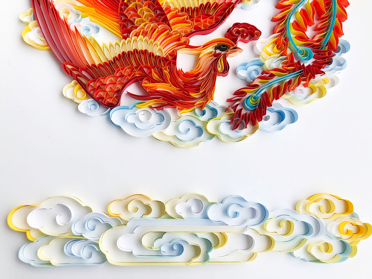 手工衍纸装饰画——凤舞九天