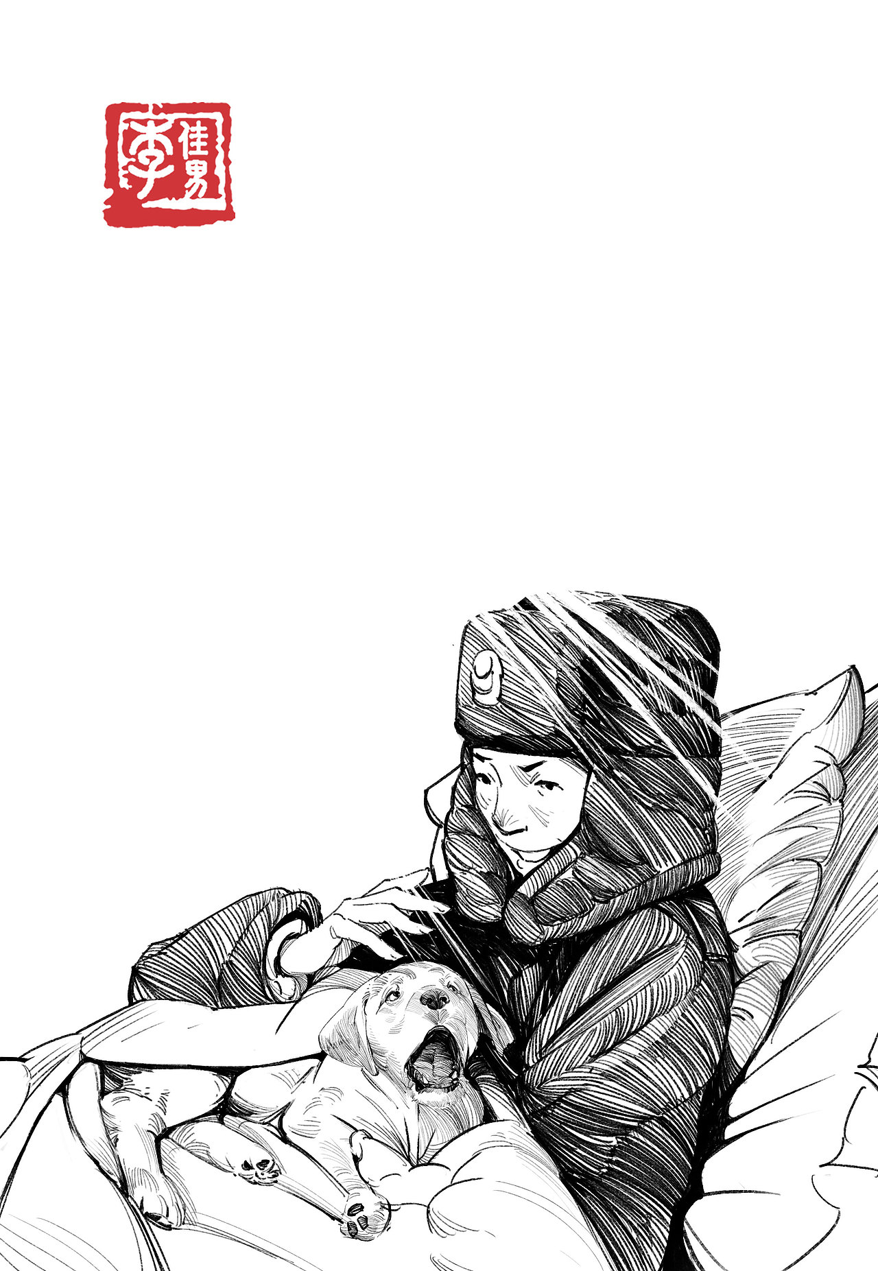 《雪山上的达娃》插画（图ZMTY5NjM3MzQ4） - 儿童插画 - 站酷设计师半岛酒徒原创素材 - 站酷ZCOOL