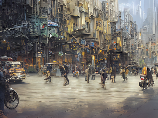 #AI创作实验室#市区街道，超详细，ArtStation趋势，Do