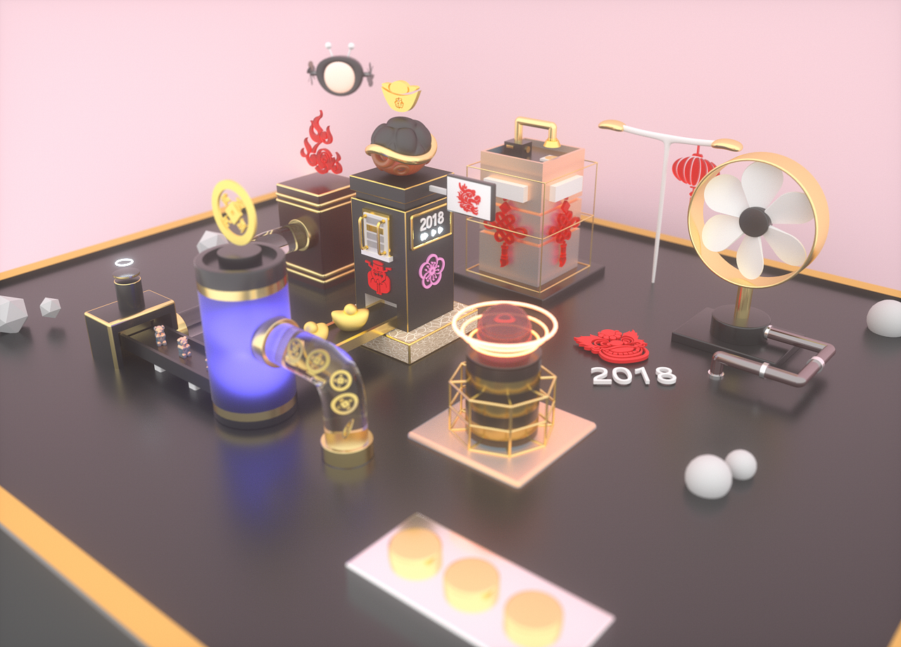 c4d 练习|三维|其他三维|爱吃冰麒麟的小明_原创作品-站酷(zcool)