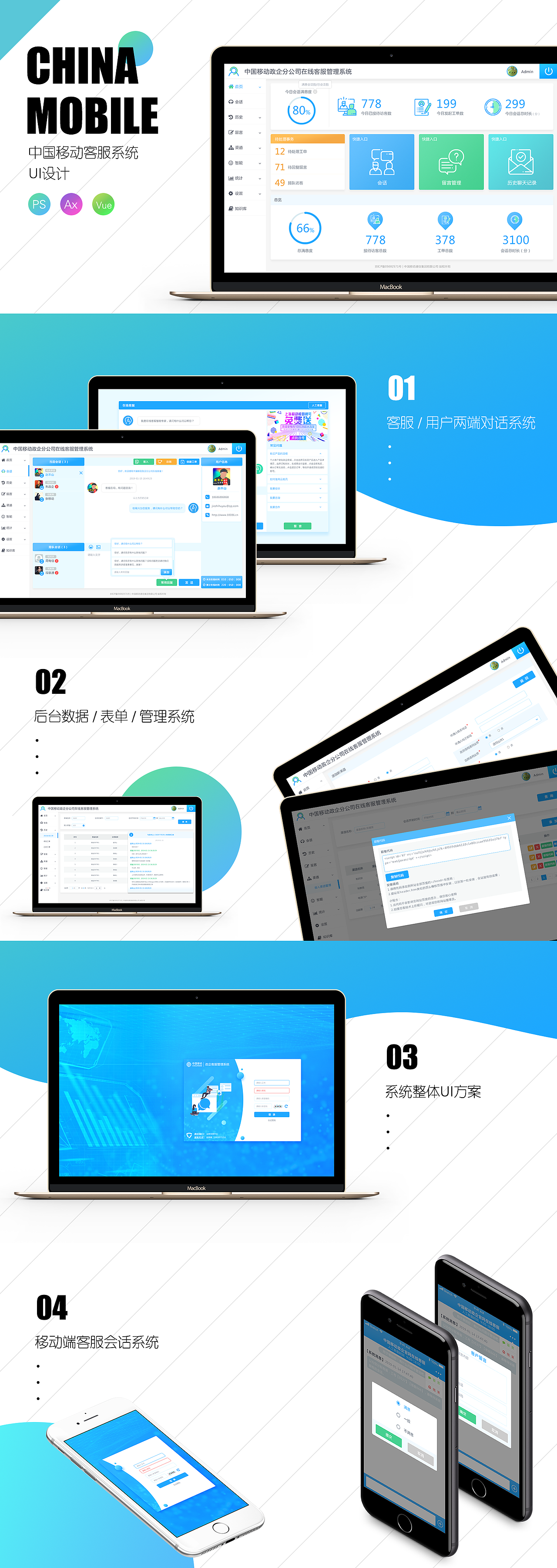 中国移动客服系统UI设计（图ZMTU4OTIwMDcy） - 软件界面 - 站酷设计师hveiy原创素材 - 站酷ZCOOL