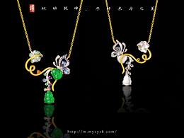 蚂蚁珠宝 · 原创设计| 18K金镶嵌翡翠葫芦|锁骨链吊坠 