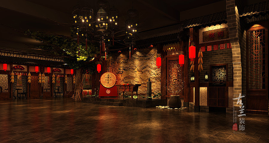 广安中餐厅设计稻香阁民俗中餐厅广安中餐厅设计公司