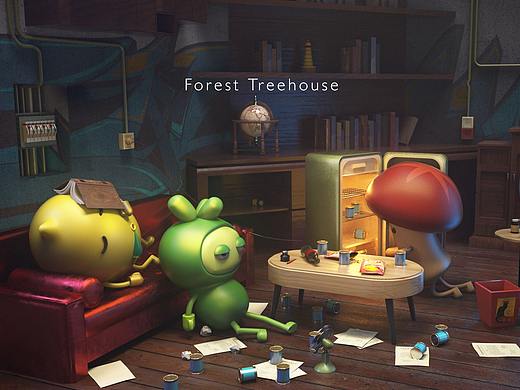 蔬菜星球的日常（一）（個(gè)人主頁(yè)-ZNDEzODYxNjA=） - 場(chǎng)景 - 站酷設(shè)計(jì)師西瓜小太娘原創(chuàng)素材 - 站酷ZCOOL