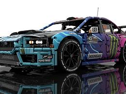 挑戰(zhàn)全車貼圖，使用studio搭建渲染moc作品斯巴魯 sti