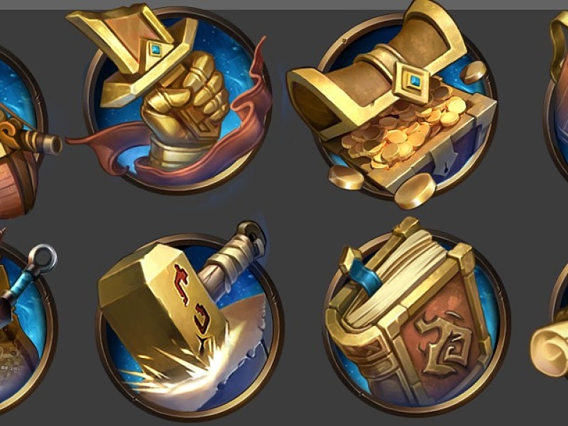 欧美写实风格rpg游戏项目技能图标绘制技能释放设计