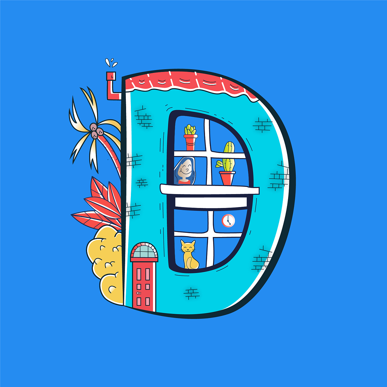 字母插画设计|插画|概念设定|jfjfjf - 原创作品 - 站酷 (zcool)