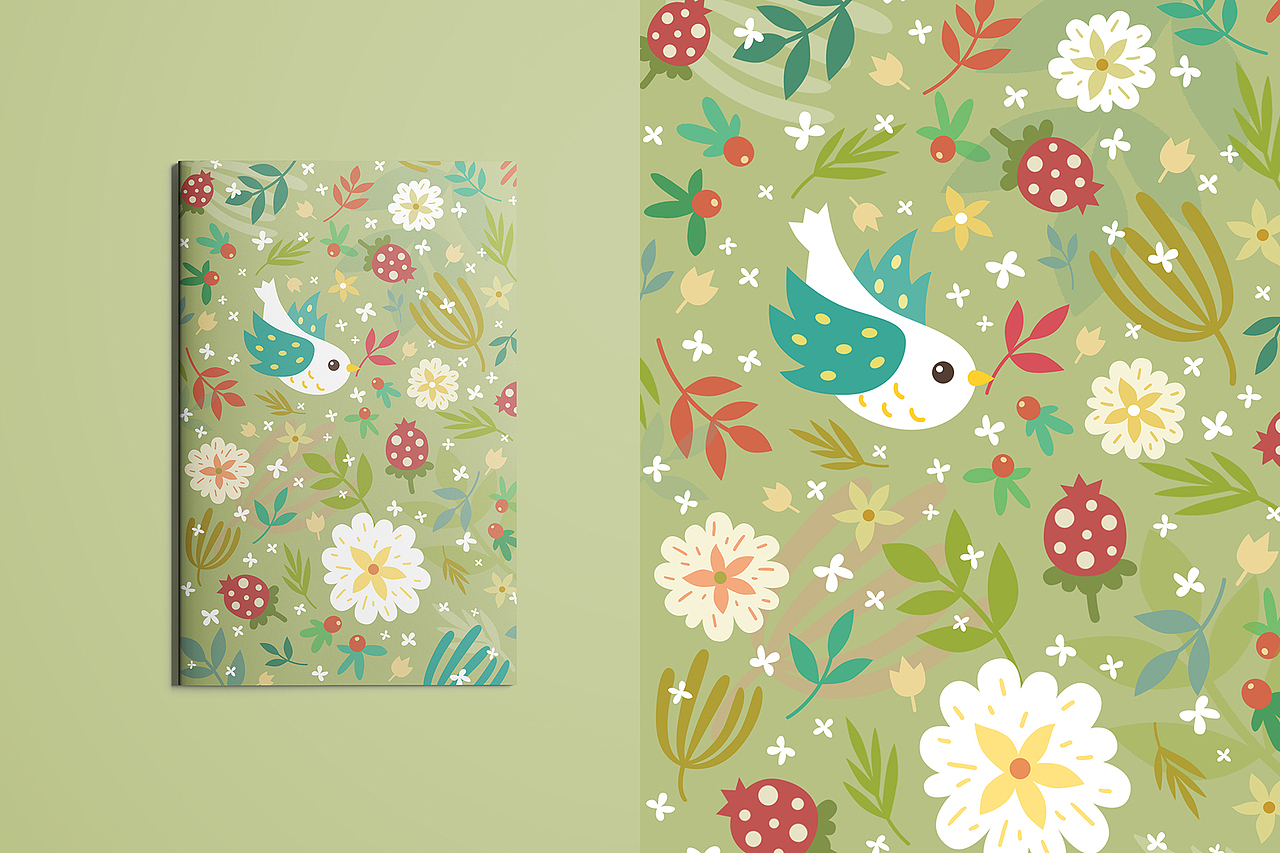 “鸟语花香”笔记本（图ZMTg2NTk4NzI4） - 商业插画 - 站酷设计师zhangyuyio原创素材 - 站酷ZCOOL