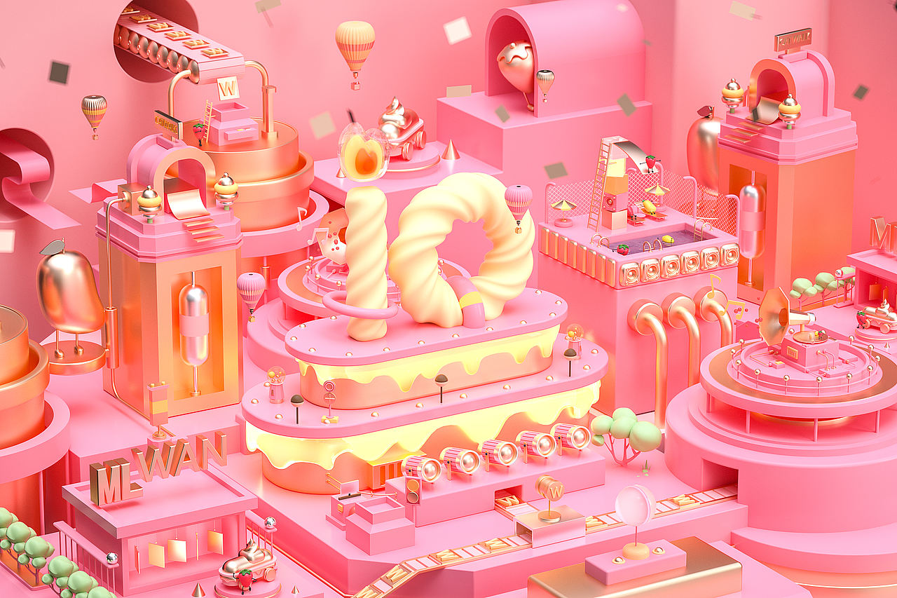 C4D-10周年场景（图ZMTcyMzIwNTQw） - 场景 - 站酷设计师墨丸原创素材 - 站酷ZCOOL