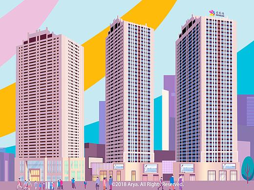 爱琴海城市宣传(昆明)(个人主页-ZMjkwNTk3MTI=) - 商业插画 - 站酷设计师AryaTang原创素材 - 站酷ZCOOL