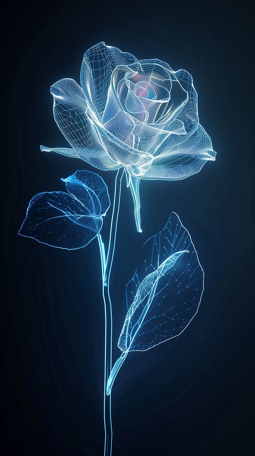 Midjourney生成科技玫瑰壁纸（图ZMzY3MzQxNzUy） - 商业插画 - 站酷设计师淼淼6原创素材 - 站酷ZCOOL
