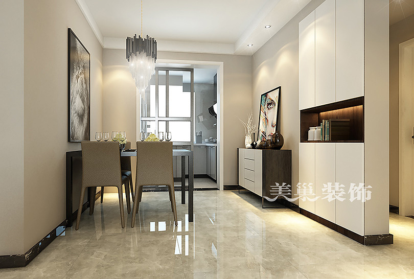 华瑞紫韵城三室两厅样板间装修设计效果图赏析