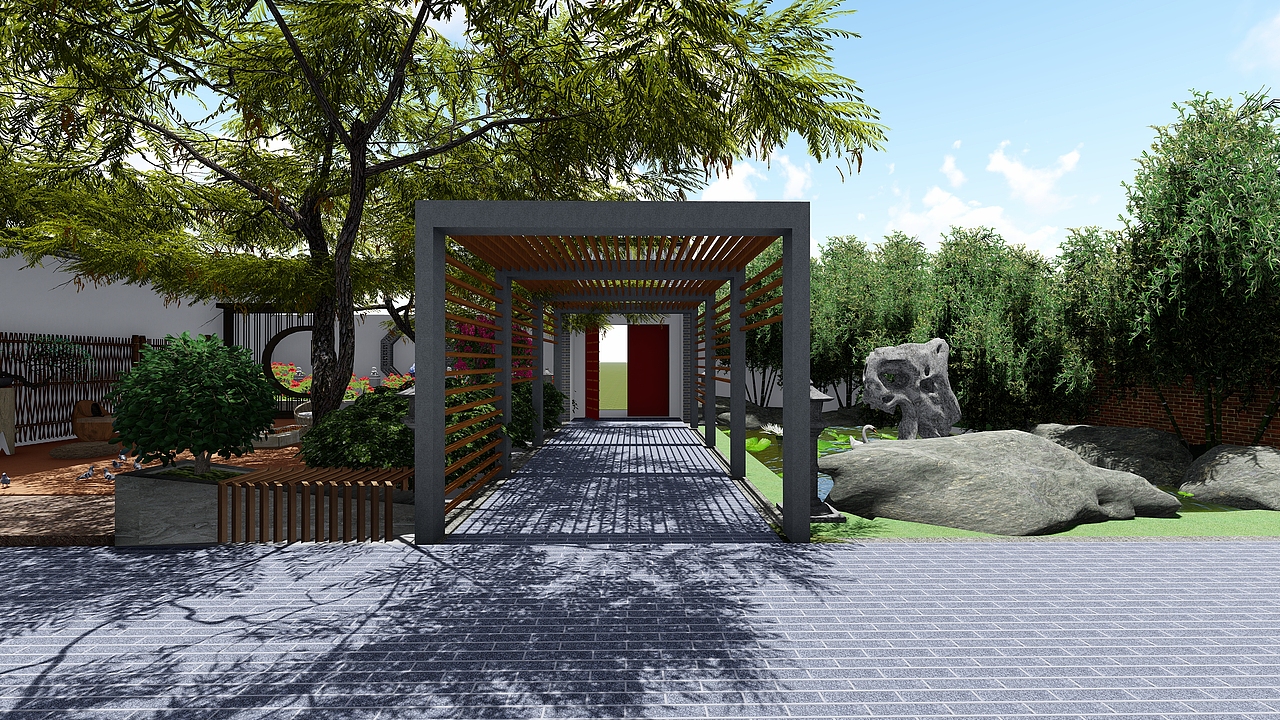 中式小院（图ZMTQ5NDY2NTAw） - 场景 - 站酷设计师孝非笑原创素材 - 站酷ZCOOL