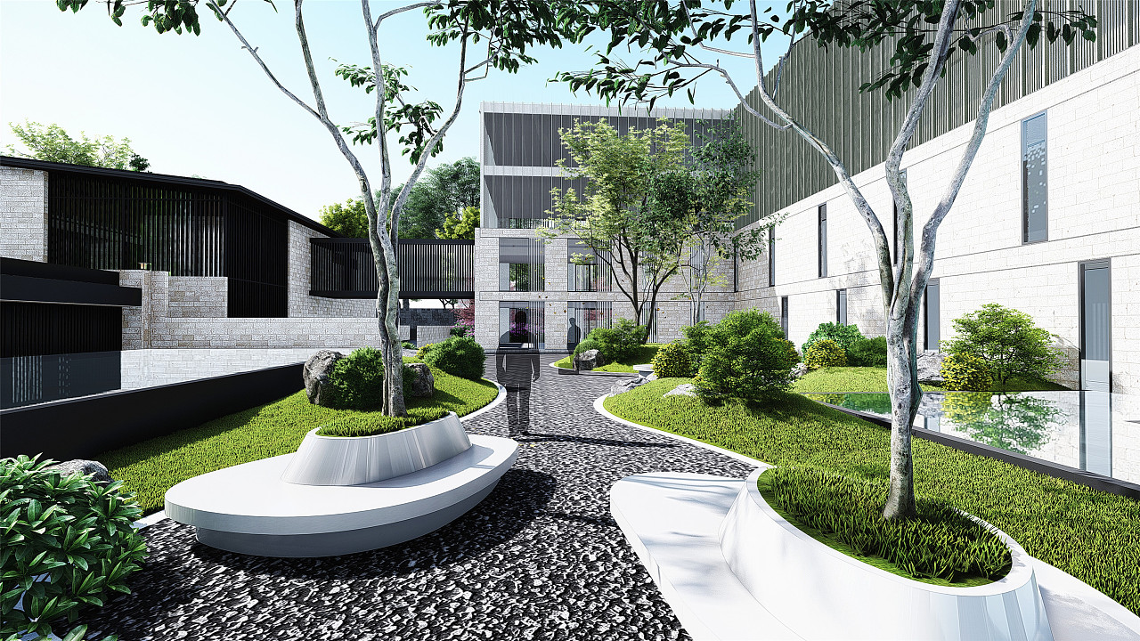 民宿酒店景观场景效果图