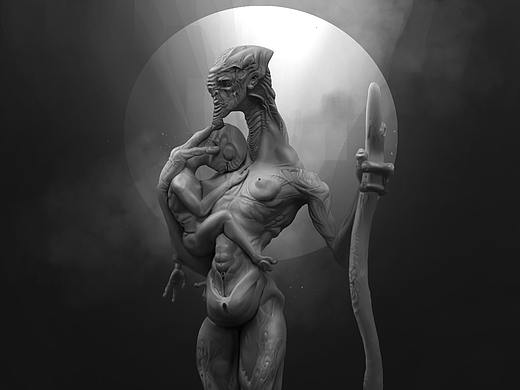 来自神秘星球的高级生物绘画过程分享