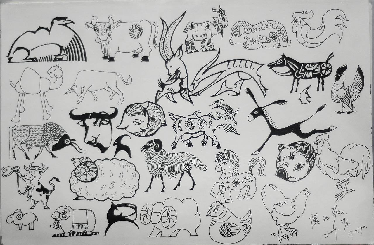 曾经画的传统图案(图ZMTY4NjkyODQ=) - 绘画 - 站酷设计师傅淳强画者之旅原创素材 - 站酷ZCOOL