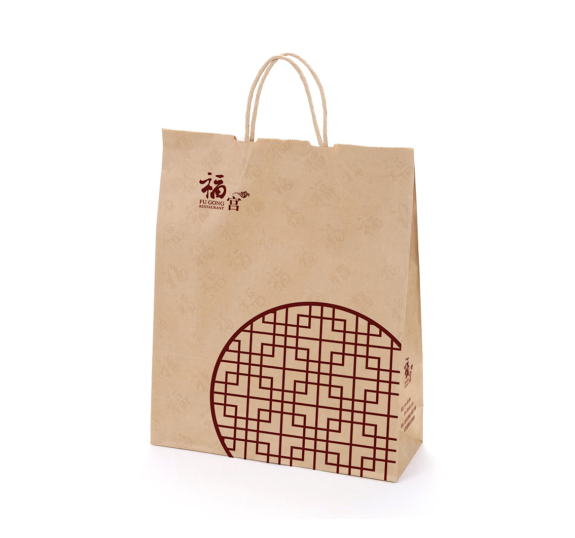 餐厅用牛皮纸手提袋