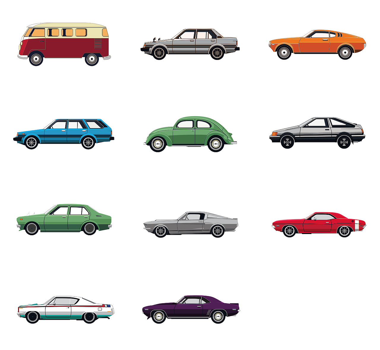RETROSPECTIVE VEHICLES（图ZMTg1NTU3MjUy） - 图案 - 站酷设计师三角龙设计咨询原创素材 - 站酷ZCOOL