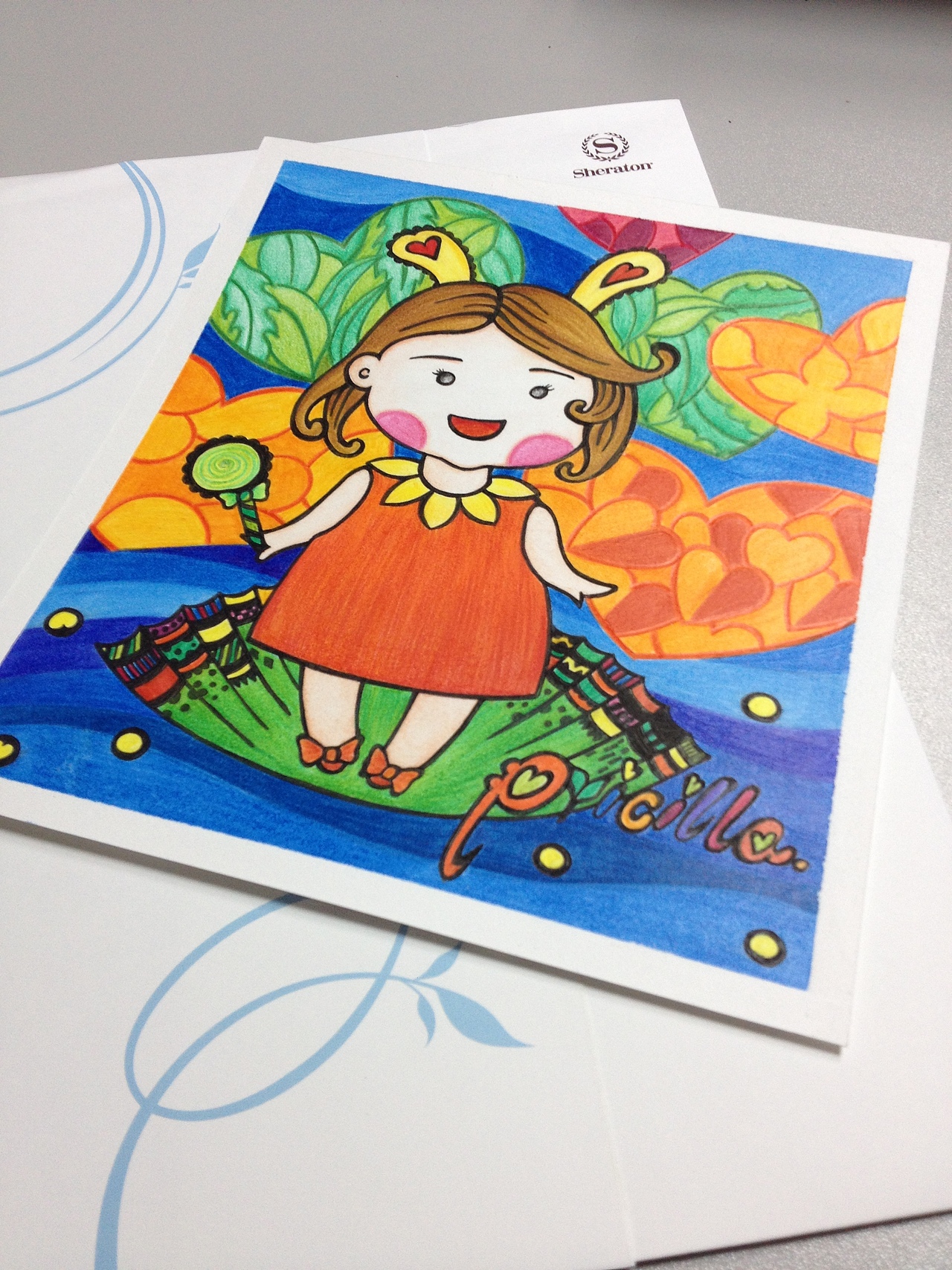 pricilla海的女儿手绘彩色铅笔习作