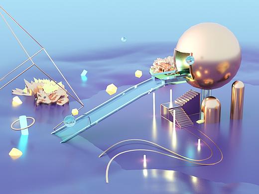 c4d练习-童梦滑梯（个人主页-ZMzQzMDY4Mjg=） - 动画/影视 - 站酷设计师Xiangx原创素材 - 站酷ZCOOL