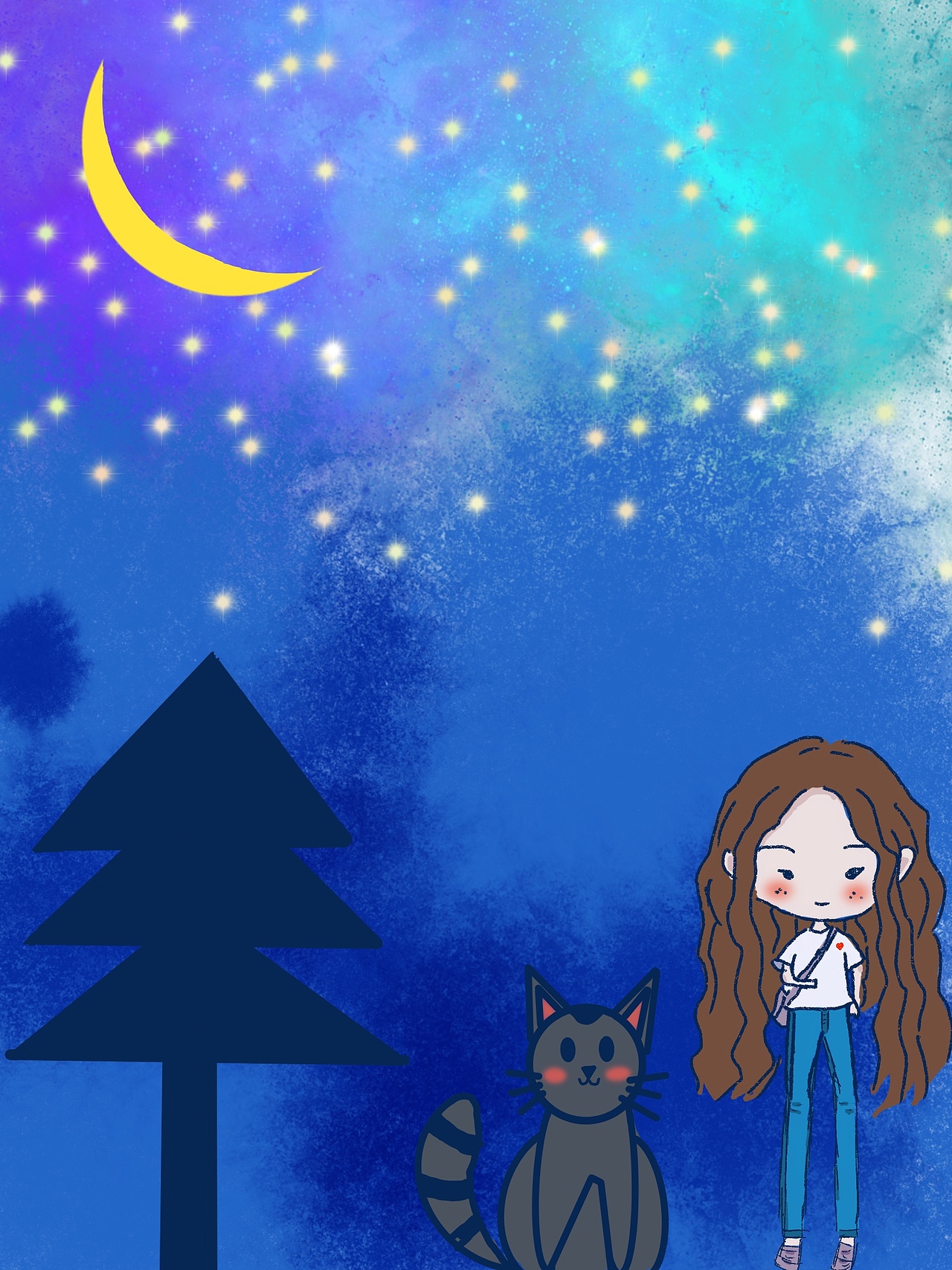 一人一猫|插画|创作习作|z59414749 - 原创作品 - 站酷 (zcool)