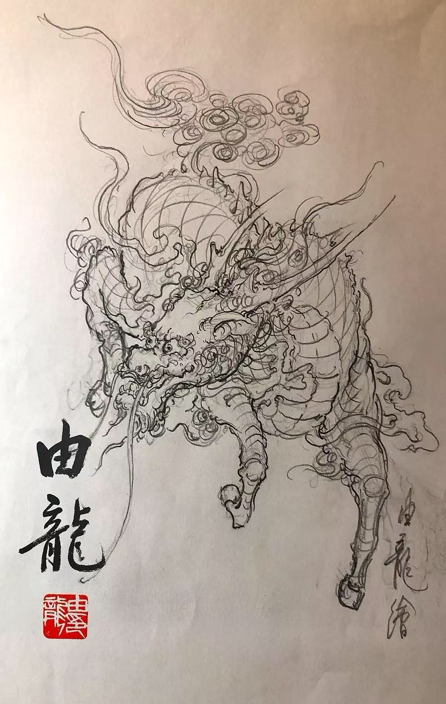 麒麟手稿——上海由龙工作室出品（图ZMTU4MjAwMjEy） - 图案 - 站酷设计师上海由龍工作室原创素材 - 站酷ZCOOL