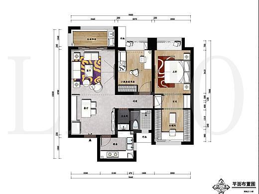 平面布局彩屏图
